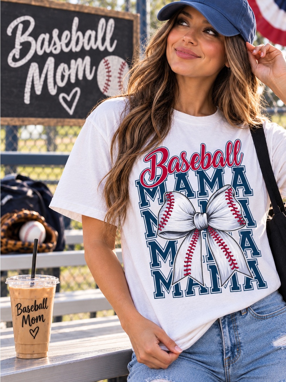 Baseball Mom Graphic T- Shirt Womenās